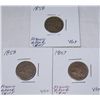 Image 1 : (3X$)RARE  FLYING EAGLE CENTS 1857,(2) 1858