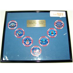 GORGEOUS SET OF 7 CASINO CHIPS PATRIOTIC SERIES RAMADA INN EXPRESS APRIL 2003