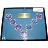 Image 1 : GORGEOUS SET OF 7 CASINO CHIPS PATRIOTIC SERIES RAMADA INN EXPRESS APRIL 2003