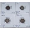 Image 1 : (4X$) U.S CAPPED & SEATED  HALF DIMES G-VF+ 1829,1833,1834, 1860-O