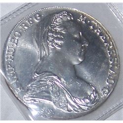 AUSTRIAN 1780 SILVER RE-STRIKE BU .75 OZ. OF PURE SILVER