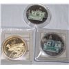 Image 1 : (3X$) COMMEMORATIVE "BANK NOTES OF AMERICA" 100.00,1000.00 INDIAN GOLD COIN, GOLD LAYERED