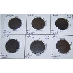 (6X$) KEY DATE VERY EARLY U.S LARGE CENTS 1803,(2)1805,(2) (2)1807/6 1820/19