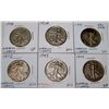 Image 1 : (6X$) WALKING LIBERTY HALVES VG-AU, KEY DATE 1916,1936,1938,1942,(2) 1943