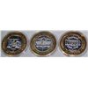 Image 1 : (3X$) .999 FINE SILVER CASINO STRIKES-NUGGET,PLAZA, GOLD STRIKE
