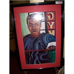 Muhammad Ali hand signed lithograph done by Dr. Ferdie Pacheco. Framed
