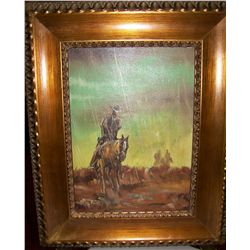 Rouge Simpson Vintage Western Oil on Canvas custom framed