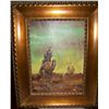 Image 1 : Rouge Simpson Vintage Western Oil on Canvas custom framed