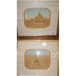 Pair of Carved Cork Architectural models depicting the Winchester Estate w/ Provenance