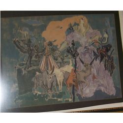 Bernard Reder (1897-1963) Jewish Symbolism Original mixed media painting