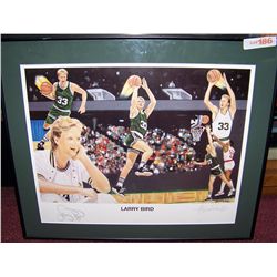 Larry Bird Framed Lithograph Signed and Numbered by Artist and Larry Bird.