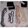 Image 1 : Two Chinese FreshwaterBlue and Gray Pearl Necklaces and Four Faux Pearl Necklaces.