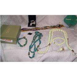 Multi-Piece jewelry lot including (2) Necklace, Bracelet & Earring sets, Multi-stone necklace,