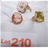 Image 2 : Lot of Three Ladies 14K Gold Rings set w/ various stones as shown.. The rings weigh 16.2 Grams