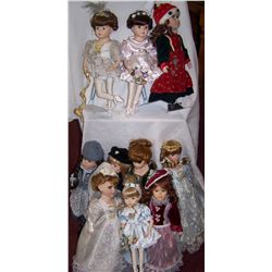 Lot of 10 Collectible Dolls
