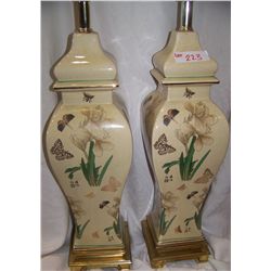 Pair of Chinese Hand painted lamps