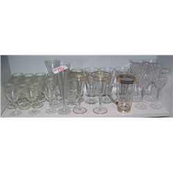 36 piece lot of assorted  Crystal Glassware as shown