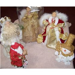 (5) Piece Christmas Decor lot (2) Angel's (2) Santas (1) Snowman