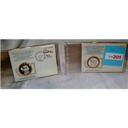 (2X The Bid) Sterling Silver Proof, Jerusalem and S. Africa, Int'l Soc. of Postmasters.