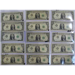 (15X The Bid) 1963-B Barr Notes, Mixed Grades.