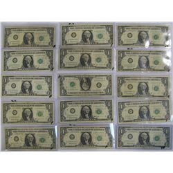 (15X The Bid) 1963-B Barr Notes, Mixed Grades.