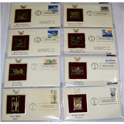 (8X The Bid) First Day Issue Postage Covers. Gold Stamps.