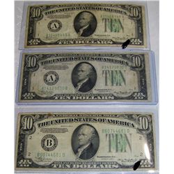 (3X$) 1934-A   $10  FEDERAL RESERVE U.S NOTES