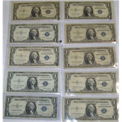 (10X$) 1935 STAR SILVER CERTIFICATES MIXED GRADES