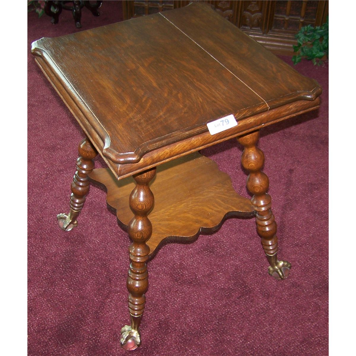 Exquisite Antique wood table with barley twist legs, blaa and claw feet