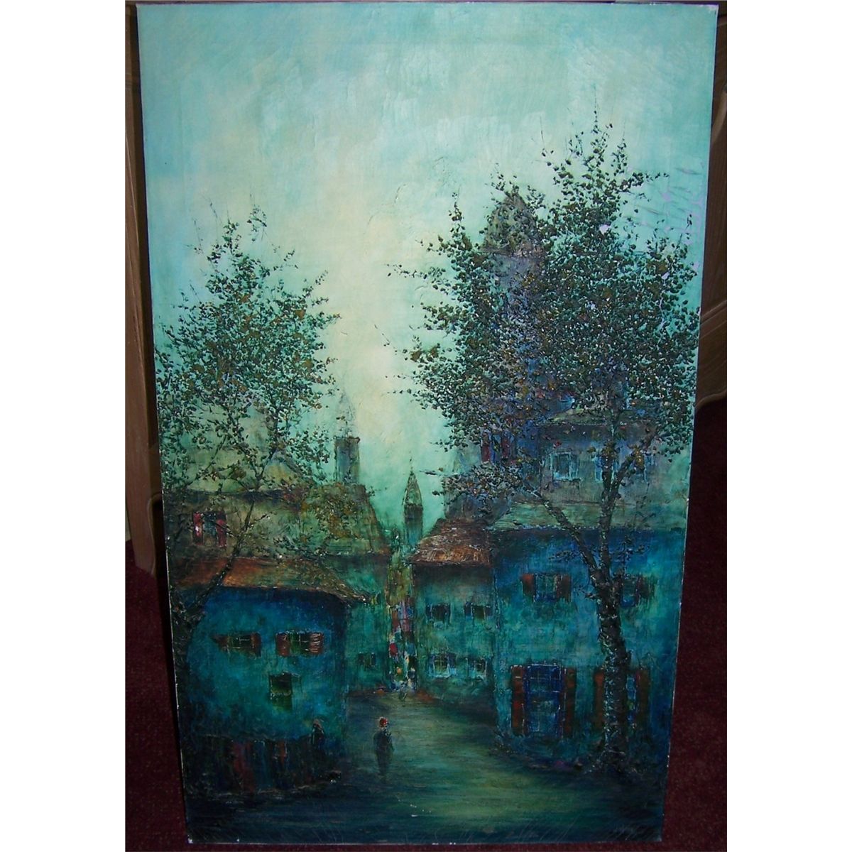 Vintage Oil on Canvas Painting. Sgnd J. Warren.