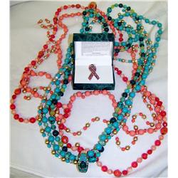 Multi-piece fashion Jewelry lot (2) Necklaces(1) Pin