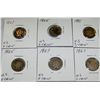 Image 1 : (6X$) U.S 3-CENT COINS 1865,1867