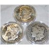Image 1 : (3x$) MORGAN SILVER DOLLARS 1879 C.C,MINT STATE 1886,1899-O
