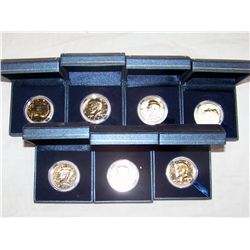 (7X$) 22KT GOLD LAYERED U.S KENNEDY HALF DOLLARS