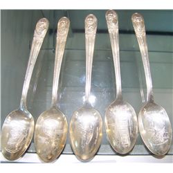 Five Presidential Spoons.