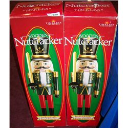 2 Wooden Nutcrackers Hand Painted New In Box