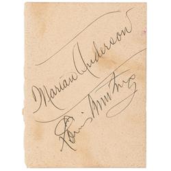 Louis Amstrong and Marian Anderson