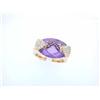 Image 3 : 14k Yellow Gold Ring with Diamonds and Amethyst