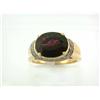 Image 1 : 14k Yellow Gold Ring with Garnet and Diamonds
