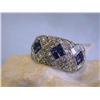 Image 1 : 14k Gold Diamond Ring with Sapphire