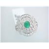 Image 1 : 18k White Gold Ring with Diamonds and Emerald