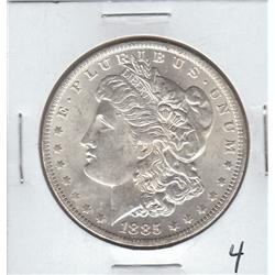1885 O FLASHY LUSTER SILVER MORGAN UNC