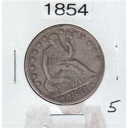 1854 SEATED HALF NICE DETAILS