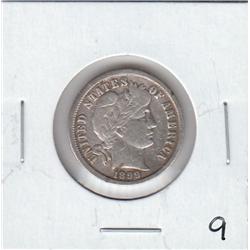 1899 SILVER BARBER DIME