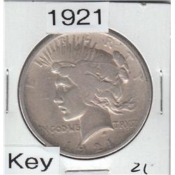 KEY DATE $1 1921 PEACE DOLLAR