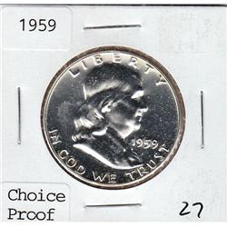 UNC PROOF SILVER FRANKLIN HALF 1959