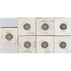 COLLECTION OF MERCURY DIMES SILVER