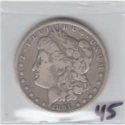 1891 CC CARSON CITY SILVER DOLLAR