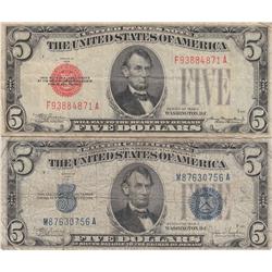 $5 RED AND BLUE SEAL SILVER CERTIFICATE
