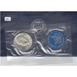 SILVER DOLLAR BLUE IKE EISENHOWER 1974